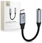 TECH-PROTECT ULTRABOOST ADAPTER USB-C TO MINI JACK 3.5MM DAC IRON GREY