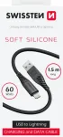 Swissten Soft Silicone Kabelis USB / Lightning 1.5m / 60w