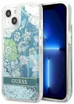 Guess GUHCP13MLFLSN Flower Liquid Glitter Aizsargapvalks priek&scaron; iPhone 13/14/15 6,1" / zaļ&scaron;