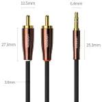 UGREEN AV170 Uzlādes kabelis priek&scaron; 2xRCA - 3.5mm plugs 2m AU plugs