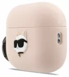 Karl Lagerfeld 3D Logo NFT Choupette Head Silicone Case for AirPods Pro 3 Pink