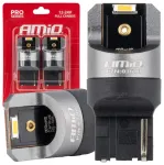 LED CANBUS PRO series WY21W 2x1860 SMD Amber 12V 24V AMIO-03600
