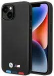 Dėklas BMW BMHCP14M22PTDK iPhone 14 Plus 6,7" juodas|black Leather Stamp Tricolor