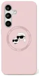 Etui Karl Lagerfeld Silicone Double       Heads And Circle MagSafe Samsung Galaxy S25 Ultra r&oacute;żowy