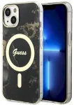 Guess GUHMP14MHTMRSK Golden Marble MagSafe Aizsargapvalks priek&scaron; iPhone 14 Plus/15 Plus 6.7" / melns