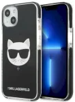 Karl Lagerfeld KLHCP13STPECK Choupette Head Aizsargapvalks priek&scaron; iPhone 13 mini 5,4" / melns
