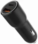 Gembird TA-UC-AC2PDQC38-CAR-01 Auto lādētājs USB-C + USB-A 38W / melns