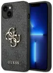 Guess PU 4G Metal Logo Case for iPhone 14 Grey