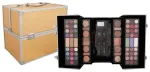 2K Super Model Beauty Train Case Gold Makiažo Paletės Dėklas 122,6 g