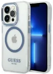 Guess GUHMP14LHTRMB iPhone 14 Pro 6,1" mėlynas standus dėklas Metal Outline Magsafe