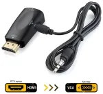 RoGer HDMI uz VGA (+ Audio) pārveidotājs melns