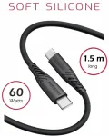 Swissten Soft Silicone 60W Kabelis USB-C - USB-C 1.5m