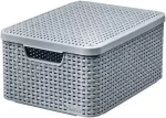 Dėžutė su dangteliu Style M 39,3x29,3x18,7cm &scaron;viesiai pilka