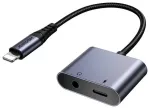 Joyroom SY-L01 Adapter DAC 2-in-1 Lightning to Lightning/3.5mm Mini Jack Adapteris 2.4A, 0.12m / melns