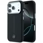 Mercedes Leather Semi Wrap Iconic Line telefono dėklas su MagSafe palaikymu iPhone 18 Pro | iPhone 17 Pro juodas