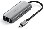 HUB USB Satechi Satechi 4-in-1 USB-C centrmezgls - USB-C mobilajām ierīcēm (3x USB-C 3.2 gen2 10Gbps, 2.5 Gigabit Ethernet) (space gray)