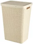 Skalbinių dėžė i&scaron; džiuto 58L 43x34x60cm, kreminės spalvos