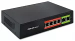 Qoltec FAST Ethernet PoE SWITCH | 4x RJ45 PoE | 2x RJ45 Uplink | 65W | 10/100 Mb/s