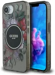 Guess IML Flowers MagSafe Case Aizsargapvalks priek&scaron; iPhone 16e / melns