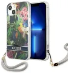 Guess GUHCP13SHFLSB Flower Strap Aizsargapvalks priek&scaron; iPhone 13 mini 5,4" / zils
