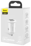 Automobilinis įkroviklis Baseus Grain Pro Dual USB 4.8A White (CCALLP-02)