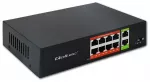 Qoltec FAST Ethernet PoE SWITCH | 8x RJ45 PoE | 2x RJ45 Uplink | 120W | 10/100 Mb/s