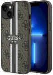 Guess GUHMP14MP4RPSW Hardcase 4G Printed Stripes MagSafe Aizsargapvalks priek&scaron; iPhone 14 Plus / 15 Plus 6.7" / brūns