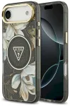Guess IML Glitter Flowers Triangle MagSafe case Aizsargapvalks priek&scaron; iPhone Air / melns