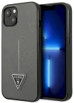 Guess GUHCP14MPSATLG Saffiano Triangle Logo Aizsargapvalks priek&scaron; iPhone 14 Plus/15 Plus 6.7" / sudraba