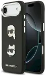 Karl Lagerfeld FW Grained Karl & Choupette Heads Pins & Logo Case Aizsargapvalks priek&scaron; iPhone Air / melns