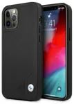 BMW BMHCP12MRCDPK Leather Deboss Aizsargapvalks priek&scaron; iPhone 12/12 Pro 6.1" / melns