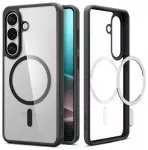 Spigen Ultra Hybrid Mag telefono dėklas su MagSafe palaikymu Samsung Galaxy S26 (S942) skaidrus juodas