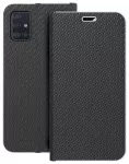 LUNA Book Carbon knyginio tipo telefono dėklas Samsung Galaxy A51 (A515) juodas