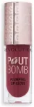 Makeup Revolution, Pout Bomb Rosewood Rose, Apimties suteikiantis, Lūpų blizgis, Rosewood Rose, 4.6 ml
