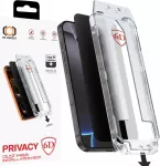 Tel Protect Dust-Free Easy Fit Privacy Full Glue 6D grūdintas apsauginis stiklas telefonui iPhone 13 | iPhone 13 Pro | iPhone 16e | iPhone 17e (privatumo efektas) (2 vnt.)