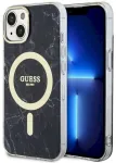 Guess GUHMP14MPCUMAK Hardcase Marble MagSafe Aizsargapvalks priek&scaron; iPhone 14 Plus/15 Plus 6.7" / melns