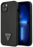 Guess GUHCP14MPSATLK Hardcase Saffiano Triangle Logo Aizsargapvalks priek&scaron; iPhone 14 Plus/15 Plus 6.7" / melns