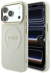 Case Guess Saffiano Peony & Ring MagSafe for iPhone 18 Pro / 17 Pro beige