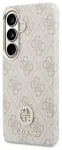Guess PU Leather 4G Strass Logo Gold Frame telefono dėklas Samsung Galaxy S26 (S942) rožinis