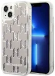 Karl Lagerfeld KLHCP14MLMNMS iPhone 14 Plus 6,7" sidabinis kietas dėklas Liquid Glitter Monogram