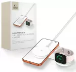 Tech-Protect A55 2-in-1 belaidis įkroviklis | Qi 2.2 | Suderinama su MagSafe | 25W | baltas