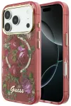 Case Guess IML Glitter Blossom Roses for iPhone 18 Pro Max / iPhone 17 Pro Max burgundy