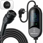 Qoltec Mobile EV Electric Car Charger with 2in1 Type 2 Adjustment | 3.5kW | 230V | SCHUKO 16A | LED | 5m