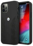 BMW BMHCP12MRSPPK Leather Curve Perforate Aizsargapvalks priek&scaron; iPhone 12 / 12 Pro 6,1" / melns