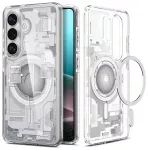 Spigen Ultra Hybrid Mag telefono dėklas su MagSafe palaikymu Samsung Galaxy S26 (S942) skaidrus baltas