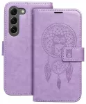 MEZZO dreamcatcher knyginio tipo telefono dėklas Samsung Galaxy S23 (S911) violetinis