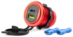 Waterproof phone charger USB+USB-C 12/24V MOD-09
