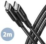 Axagon BUCM-CM20AB duomenų perdavimo ir įkrovimo laidas | USB-C į USB-C | 2m