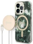 Guess Set GUBPP14XHJEACSA Case+Charger Aizsargapvalks priek&scaron; iPhone 14 Pro Max 6,7" / zaļ&scaron;