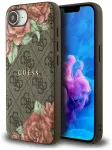 Guess 4G Flowers Print MagSafe Case Aizsargapvalks priek&scaron; iPhone 16e/17e / brūns